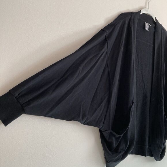 Sweaty Betty Womens Black Cora Cardigan Sweat Size Medium Open Front Cotton - Picture 4 of 9